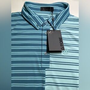G/Fore NWT Polo Shirt Striped Golf Men Short Sleeve Size M Multicolor